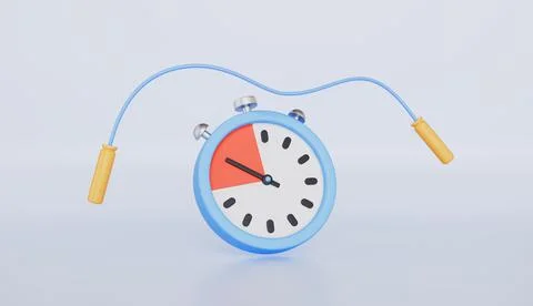 Set of cardio exercise icon timer and jump rope workout to lose weight concept Stock Illustration