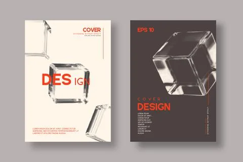 Set of Cards with Bitmap Dithering Cubes. Stock Illustration