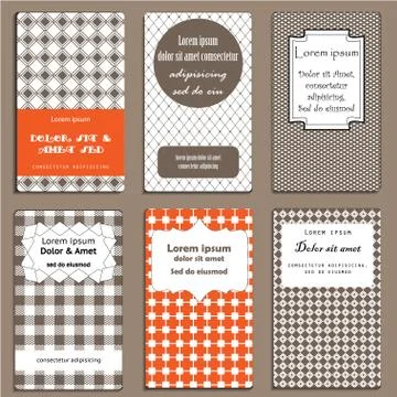 Set of cards in geometric style. Stock Illustration