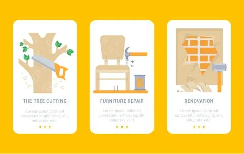 Set of Cards of Hand Tools. Free Stock Illustration