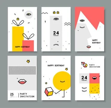 Set of cards for the holiday. Stock Illustration