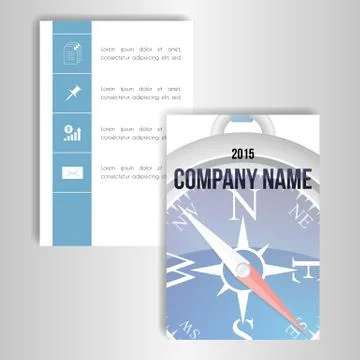 A set of cards with the image of a compass Stock Illustration