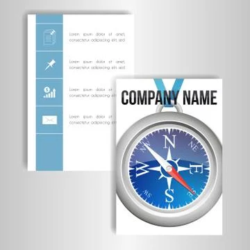 A set of cards with the image of a compass Stock Illustration