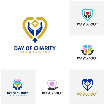 Set of Care love logo vector template. Creative Care Love logo design conce.. Stock Illustration