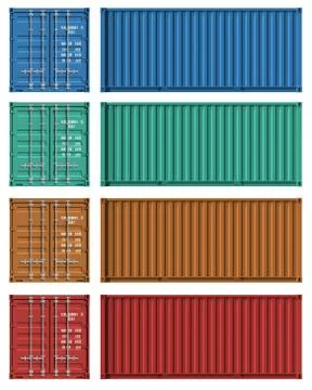 Set of cargo container templates Stock Illustration
