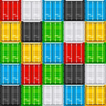 Set cargo containers. Freight Shipping, delivery and transportation. Vector Иллюстрация
