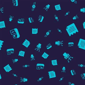Set Cargo ship with boxes delivery, Notebook, Money exchange and Office chair on Illustrazione stock