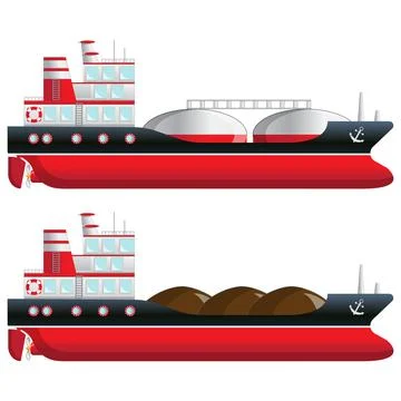 A set of cargo ships. Stock Illustration