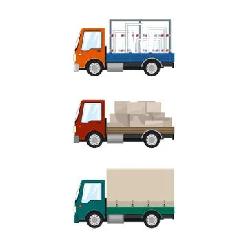 Set of Cargo Trucks 스톡 일러스트