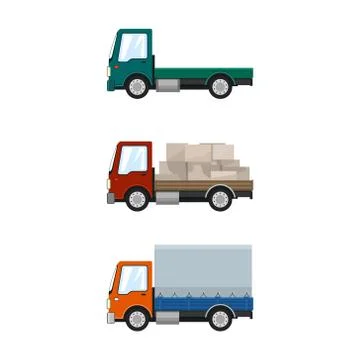 Set of Cargo Trucks 스톡 일러스트