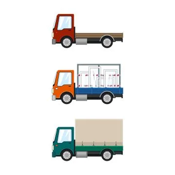 Set of Cargo Trucks Isolated Illustrazione stock