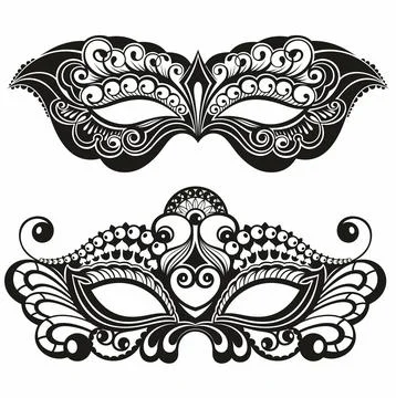 Set of carnival mask .Vector illustration Stock Illustration