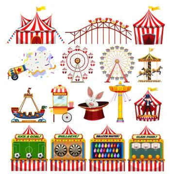 Set of carnival objects Illustrazione stock