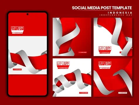 Set of carousel post with the ribbon that wraps around 3d waving shape. ind.. Stock Illustration