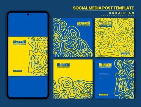 Set of carousel post for social media template with abstract swirl background Stock Illustration