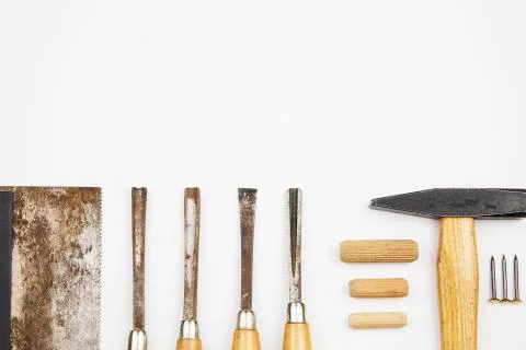 Set of carpenter's tools Stock Photos