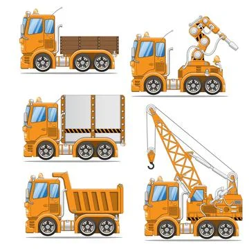 Set of cars for construction. Stock Illustration