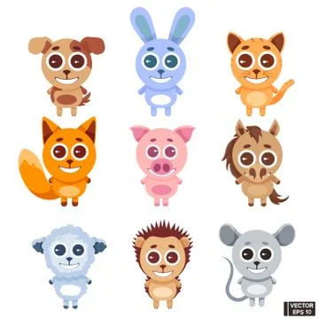 Set of cartoon animals. Иллюстрация