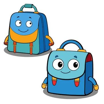 Set of cartoon backpack vector Illustration Stock Illustration