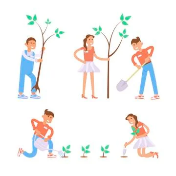 Set of cartoon characters. Stock Illustration