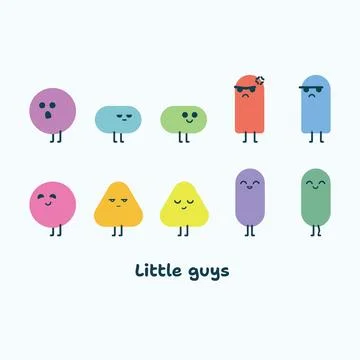 Set of cartoon characters Stock Illustration