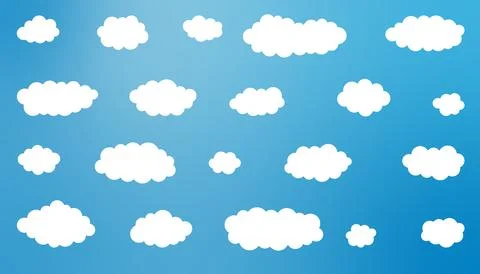 Set of cartoon cloud in a flat design. 스톡 일러스트