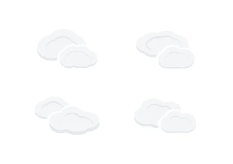 Set of cartoon cloud vector on white background 05 イラスト素材