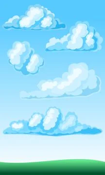 Set of cartoon clouds Stock Illustration