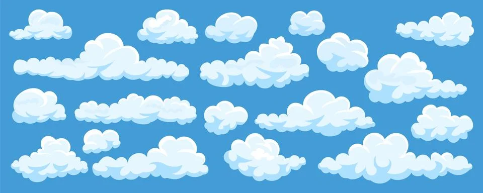 Set of cartoon clouds Stock Illustration