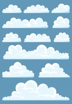 Set of cartoon clouds Illustrazione stock