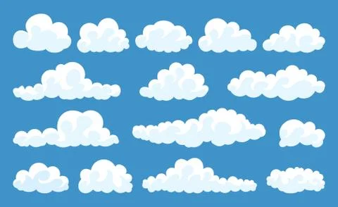 Set of cartoon clouds Stock Illustration