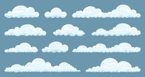 Set of cartoon clouds Stock Illustration
