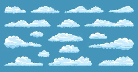Set of cartoon clouds Stock Illustration