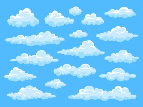 Set of cartoon clouds Stock Illustration