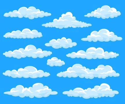 Set of cartoon clouds Stock Illustration