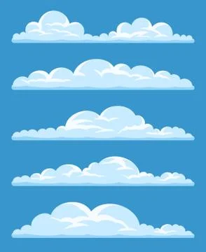 Set of cartoon clouds Stock Illustration