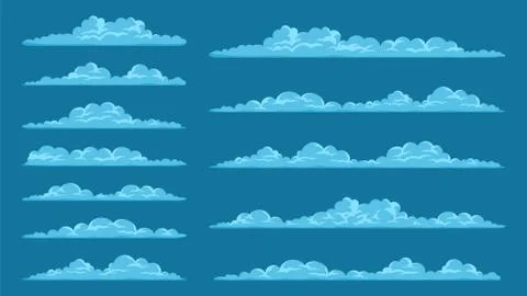 Set of cartoon clouds Stock Illustration