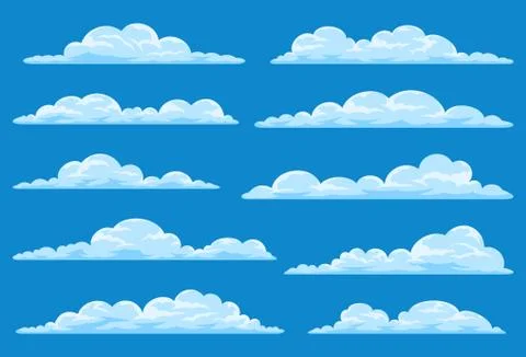 Set of cartoon clouds Stock Illustration