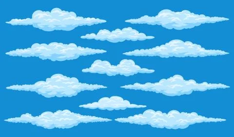 Set of cartoon clouds Stock Illustration
