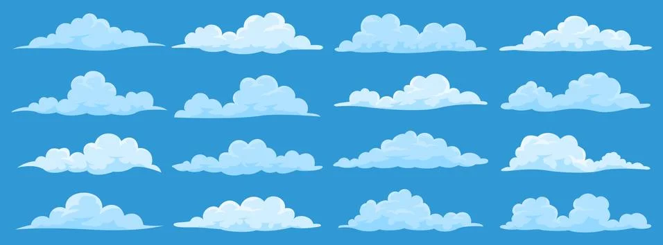 Set of cartoon clouds Stock Illustration