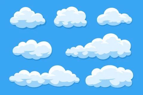 Set of cartoon clouds Stock Illustration
