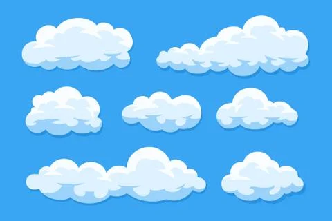 Set of cartoon clouds Stock Illustration