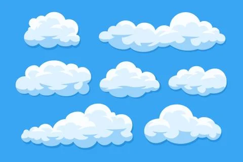 Set of cartoon clouds Stock Illustration