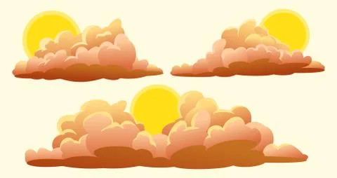 Set of cartoon clouds Stock Illustration
