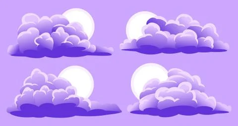 Set of cartoon clouds Stock Illustration