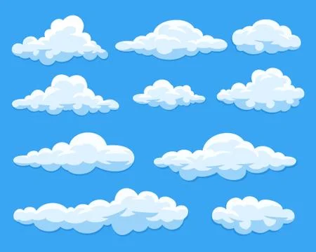 Set of cartoon clouds Stock Illustration