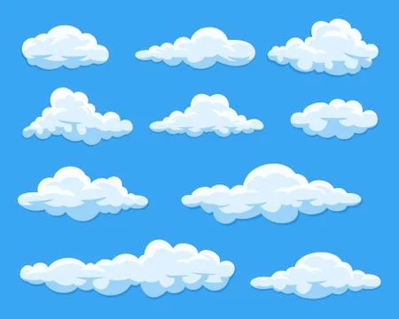 Set of cartoon clouds Stock Illustration