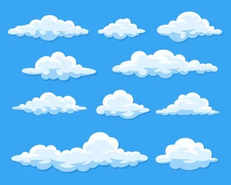 Set of cartoon clouds Stock Illustration