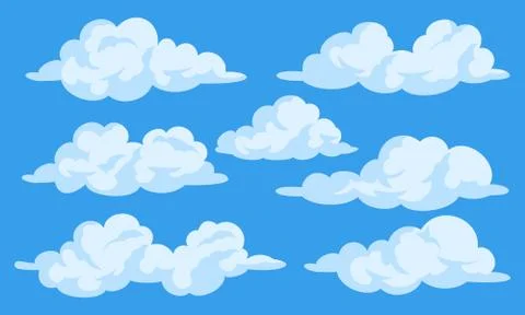 Set of cartoon clouds Stock Illustration