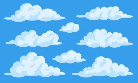 Set of cartoon clouds Stock Illustration